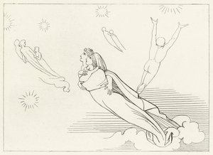Almas regresando a sus esferas, Paraíso, Canto 4 (grabado) de John (after) Flaxman