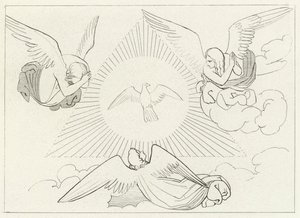 La adoración de la Trinidad, Paraíso, Canto 13 de John (after) Flaxman