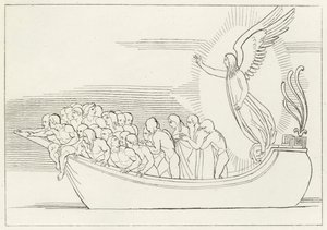 La bendición, Purgatorio, Canto 2 (grabado) de John (after) Flaxman