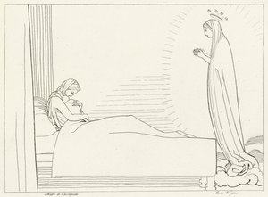 El nacimiento de Cacciaguida, Paraíso, Canto 15 (grabado) de John (after) Flaxman