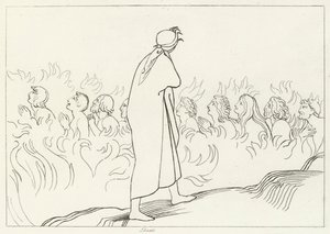 Los carnales, Purgatorio, Canto 25 (grabado) de John (after) Flaxman