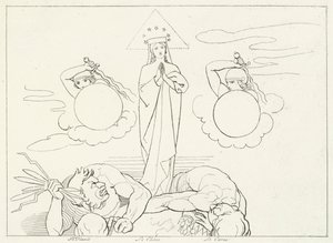 La Iglesia Militante, Paraíso, Canto 25 de John (after) Flaxman
