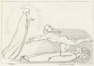 La Contienda por Guido De Montefeltro, Infierno, Canto 27 (grabado) de John (after) Flaxman