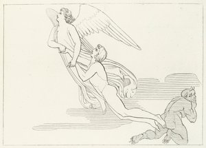 La Liberación de Buonaconte, Purgatorio, Canto 5 (grabado) de John (after) Flaxman