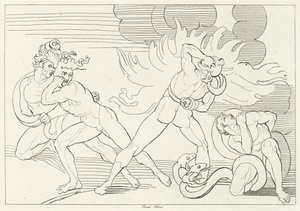 Las Serpientes Ardientes, Infierno, Canto 24 (grabado) de John (after) Flaxman