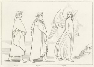 El ángel guía, Purgatorio, Canto 15 (grabado)