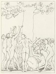 Los intemperantes, Purgatorio, Canto 24 (grabado) de John (after) Flaxman