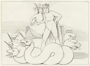 Las intrigas de la iglesia, Purgatorio, Canto 32 (grabado) de John (after) Flaxman
