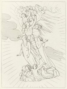 El planeta Júpiter, Paraíso, Canto 18 (grabado) de John (after) Flaxman