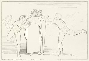 La Lluvia de Fuego, Infierno, Canto 16 (grabado) de John (after) Flaxman