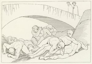 El valle de la enfermedad, Infierno, Canto 29 (grabado) de John (after) Flaxman
