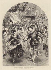 Baile campestre de Navidad en un antiguo salón señorial inglés de John (after) Gilbert
