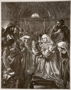 Eduardo presentando a su hijo infante a los galeses, ilustración de 