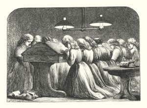 Oración vespertina en una escuela de niñas de John (after) Gilbert
