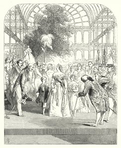 La reina Victoria y sus hijos visitando la Gran Exposición de 1851, Crystal Palace, Hyde Park, Londres de John (after) Gilbert
