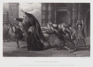 Shylock después del juicio (grabado) de John (after) Gilbert