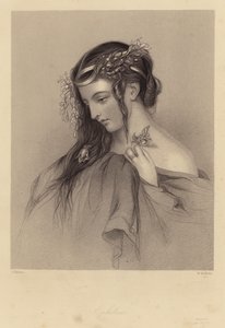 Shakespeare: Hamlet, Ofelia, Acto IV, Escena V (grabado)