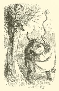 Toro y niño (grabado) de John (after) Leech