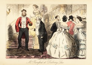 Caballero inglés con ropa formal asistiendo a una cena de John (after) Leech