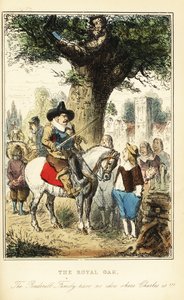 Rey Carlos II escondido en un roble en Boscobel Wood, después de la Batalla de Worcester de John (after) Leech