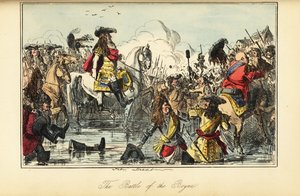 Rey Guillermo II cruzando el río en la Batalla del Boyne, Irlanda