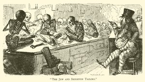 El judío y los sastres esqueléticos (grabado) de John (after) Leech