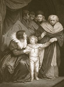 Duque de York, hermano de Eduardo V, entregado por la Reina, grabado por J. Fittler, ilustración de 