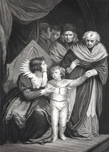 Elizabeth Woodville entregando a su hijo