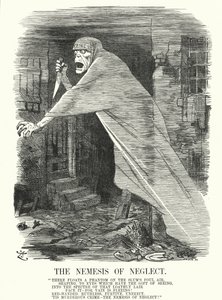 Caricatura de Punch: La Némesis del Descuido - pobreza y crimen en Londres en la época de los asesinatos de Jack el Destripador (grabado) de John (after) Tenniel