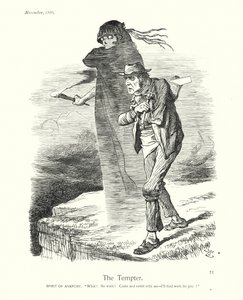Viñeta de Sir John Tenniel: El tentador (grabado) de John (after) Tenniel
