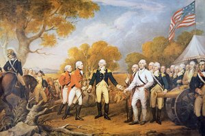 Rendición del General Burgoyne en Saratoga, Nueva York de John (after) Trumbull