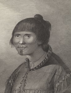 Una mujer de Oonalashka, finales del siglo XVIII (grabado) de John (after) Webber