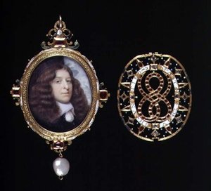 Miniatura de un hombre desconocido, en un marco y cubierta de oro y joyas, c.1660 de John (attr. to) Hoskins