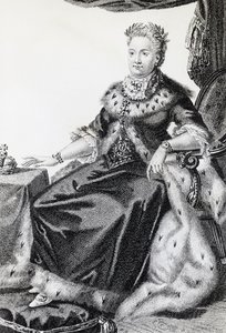 Catalina II, nacida Sophie Friederike Auguste (1729-1796), Emperatriz de Rusia, grabado de Walter Charles Mills
