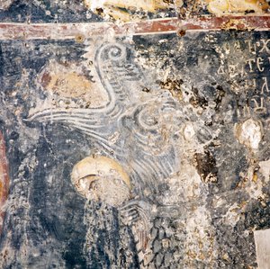 Fresco en la iglesia de Deliana, Creta, Grecia de Walter Charles Mills