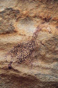 Jirafa, pintura rupestre, Período Pastoral (4000-2500 a.C.), Tassili n