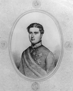 Retrato de Fernando IV de Habsburgo-Lorena (1835-1908), último Gran Duque de Toscana de 1859 a 1860, grabado de Walter Charles Mills