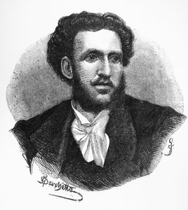 Retrato de Iginio Ugo Tarchetti (1839-1869), autor, poeta y periodista italiano, grabado de Walter Charles Mills