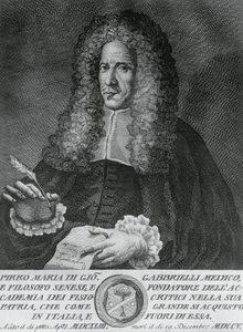 Retrato de Pirro Maria Gabbrielli (1643-1705), filósofo italiano y profesor de medicina teórica y botánica, grabado por Cosimo Zocchi (activo 1740-ca 1787) de Walter Charles Mills