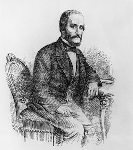 Retrato de Raffaele Busacca dei Gallidoro (1810-1893), político y economista italiano, grabado