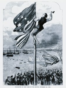 Los británicos abandonando Nueva York, mientras se iza la bandera estadounidense, 25 de noviembre de Walter Charles Mills