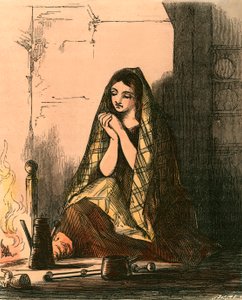 Cenicienta en el rincón de la chimenea