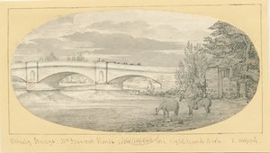 Puente Wolseley: dibujo a pluma y lavado de John Allport