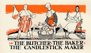 El carnicero, el panadero, el fabricante de candelabros, c1925 de John Archibald Austen