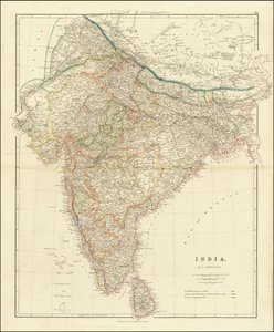 Mapa de la India de 1832 por John Arrowsmith