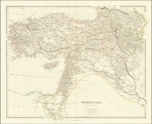 Mapa de Turquía en Asia de 1840