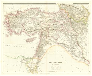 Mapa de Turquía en Asia de 1840 por John Arrowsmith