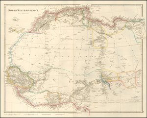 Mapa de África noroccidental de 1842 por John Arrowsmith
