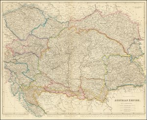 Mapa del Imperio austriaco de 1858 por John Arrowsmith