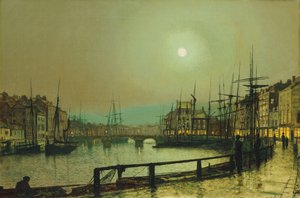 Un puerto a la luz de la luna de John Atkinson Grimshaw